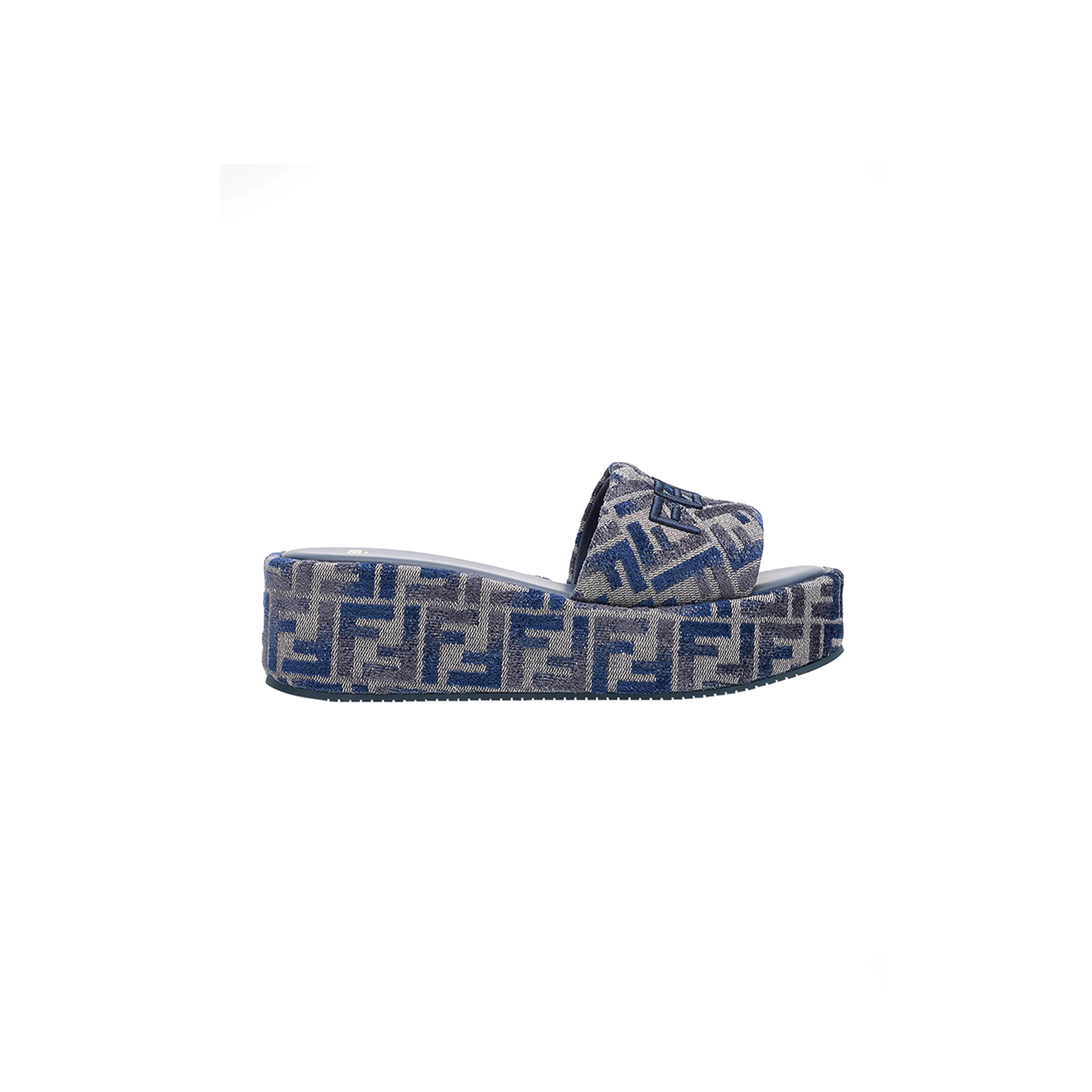 F**di sunshine ff chenille jacquard platform sandals